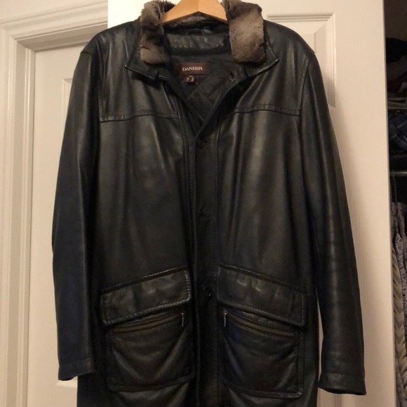 Danier Genuine Leather Jacket Size M with Removable Hood - Picture 1 of 12